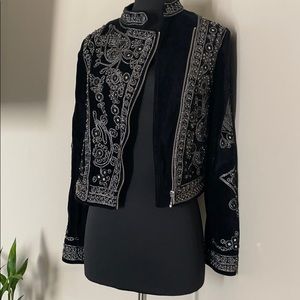 Free people embellished velvet moto jacket